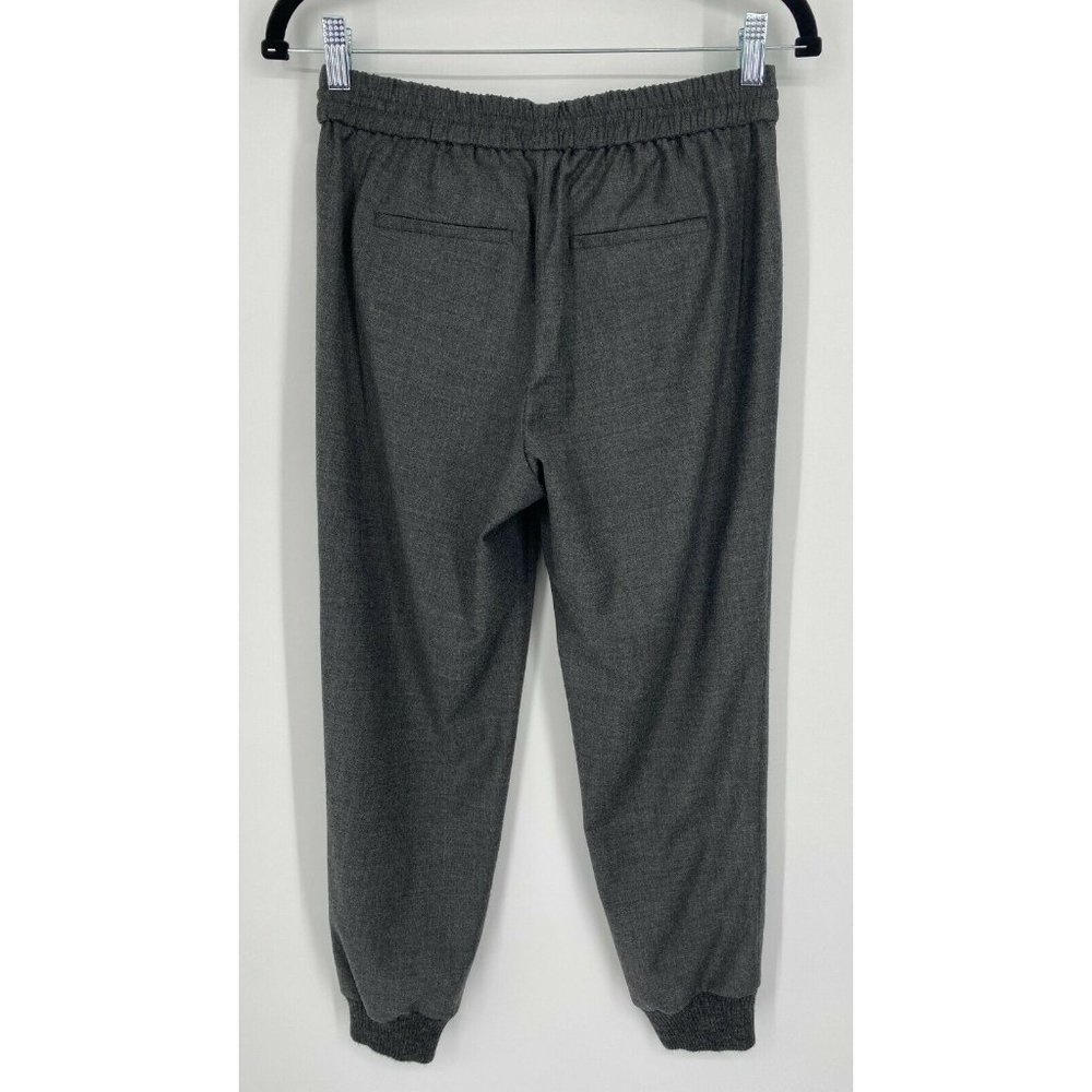 J. Crew Drapey Wool Blend Jogger Pants Women Size 2 Drawstring Stretch Crop Gray - Picture 7 of 10